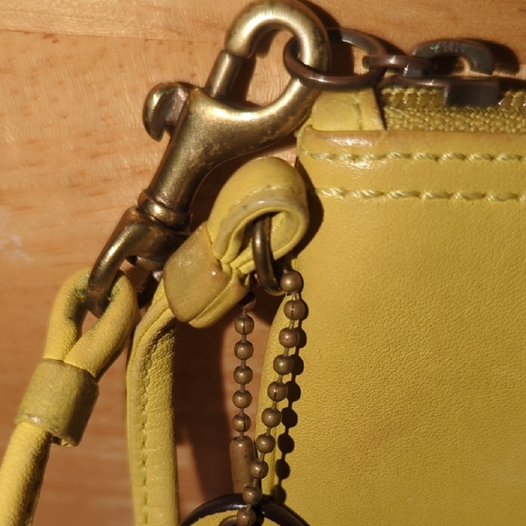Coach Yellow Leather Wristlet - Picture 5 of 7